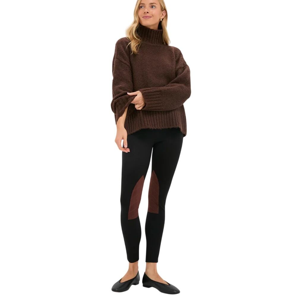 Tuckernuck Black Leggings with Brown Knee Panels